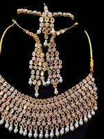 Bridal Golden Choker Set with Matha Patti | Famaza Couture