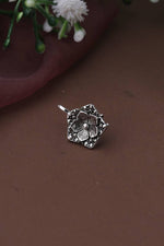 Oxidised silver press-on nose pin