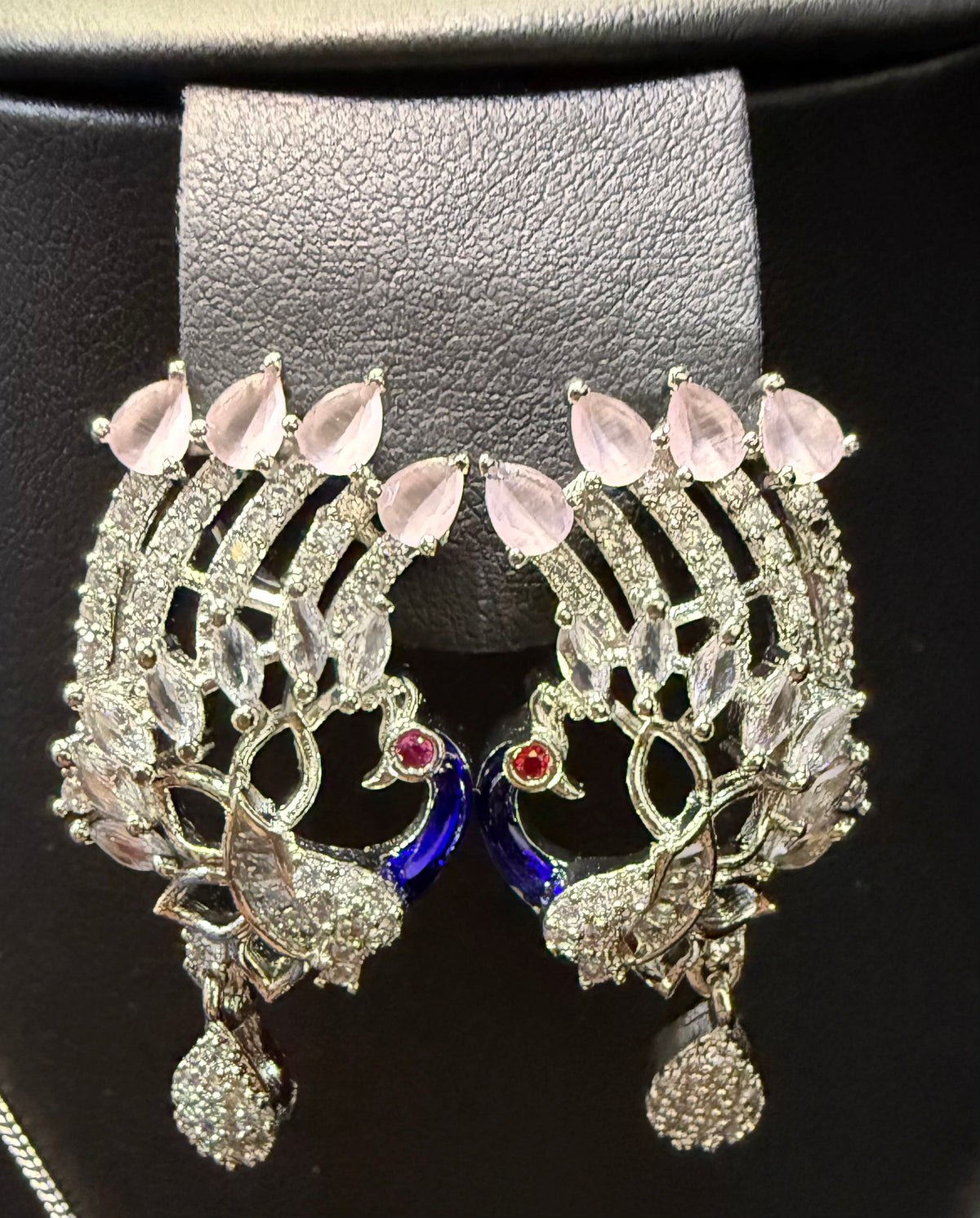 Peacock Pendants Set with earrings | Peacock full wing open– Famaza Couture
