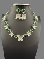 American Diamond Necklace Set with earring |3D Butterfly design