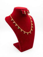 The Rainbow Minakari Set: Dainty Gold Toned Brass Multicoloured Enamel Necklace & Earrings | Famaza Couture