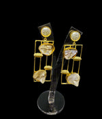 Gold plated Mother of pearls drop Earrings | Handcrafted Statement Jewellery – Famaza Couture