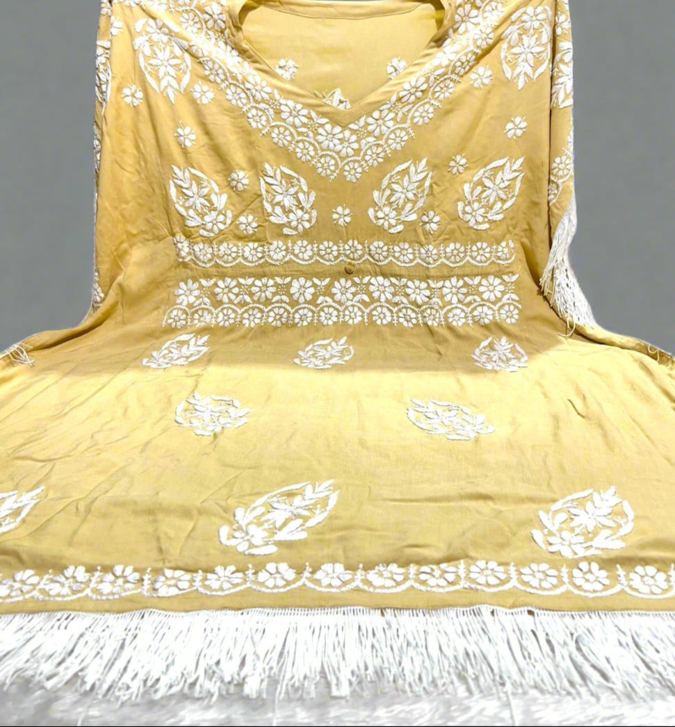 Azmat Chikankari Kaftan dress