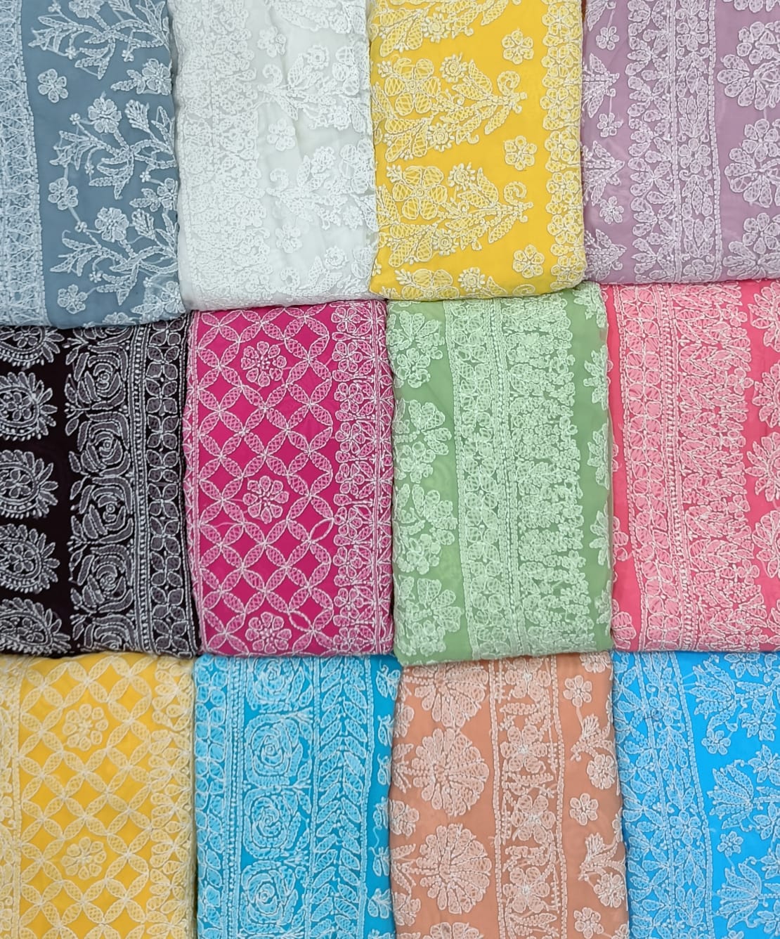 Full Jaal Chikankari Georgette Saree with Palla Keel Jaal Work – Elegant Ethnic Wear