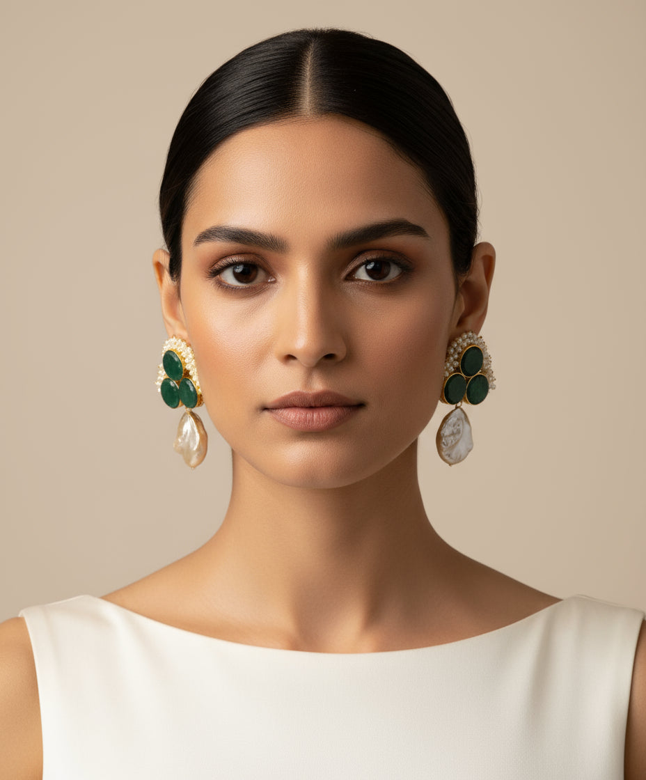 Sugar stone Earrings | Lightweight Bridal Jewellery – Famaza Couture