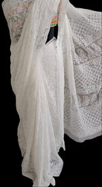 Full Jaal Chikankari Georgette Saree with Palla Keel Jaal Work – Elegant Ethnic Wear