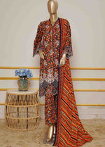 Stunning 3 piece Pakistani khaddar embroidered Eid dress front view for women