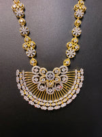 Gold Plated FloralSet with White Accents | Necklace & Earrings | Famaza couture