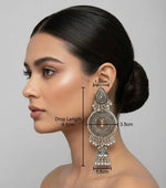Silver Oxidised Drop Jhumkey Earrings – Handcrafted Party Wear Jewellery | Famaza Couture London