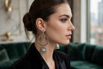 Oxidised Silver-Tone Hoop Jhumka Earrings
