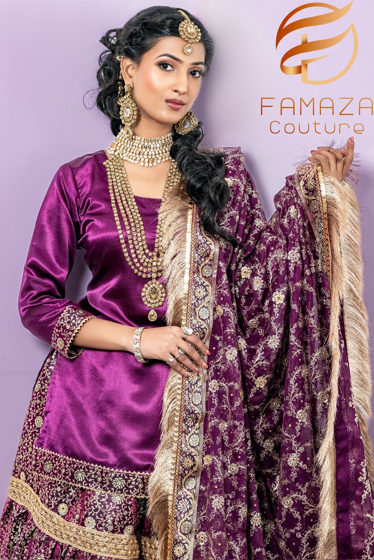 Gharara shirt and duppata close up