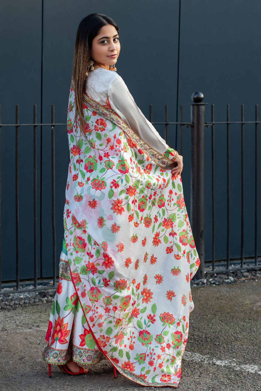 Anamta Silk Printed Dress - Shop Famaza Couture