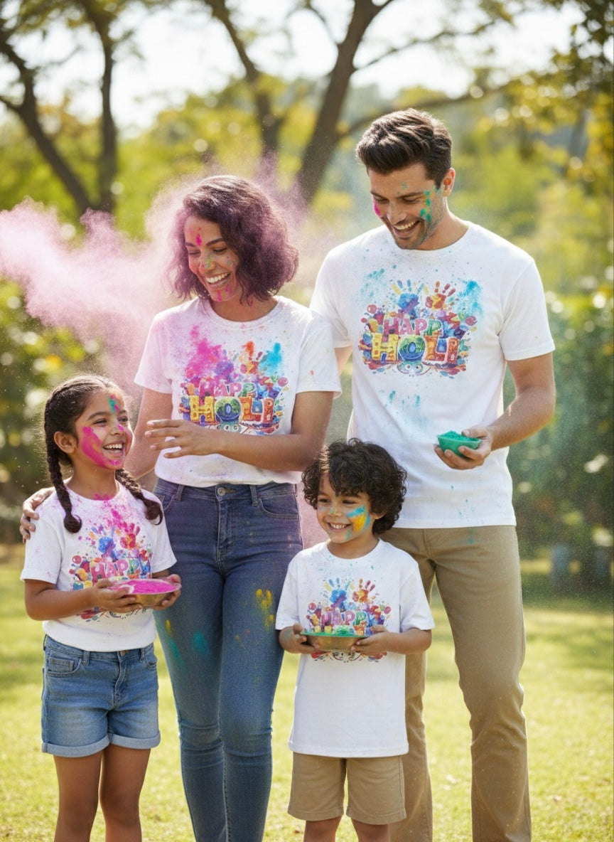 Funny Kids Happy Holi T-Shirt 100% Pure Cotton