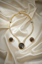 The Victoria Glow Jewellery Set – Handcrafted Mayfair Aurum Statement Necklace & Earrings