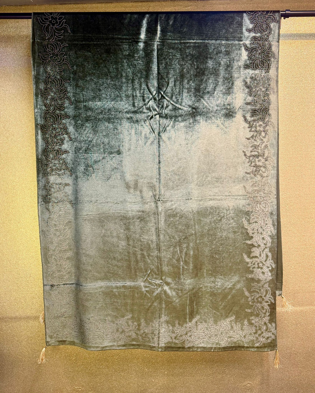 Exquisite Velvet stole with Swarovski work| Elegance for Winter – Famaza Couture