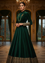 Green braided mala with gold accents and matching earrings by famaza couture