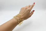 Multi-layered mini pearl bracelet gold for bridal wear London