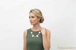 Handmade baroque mother of pearl and green stone jewellery set – Famaza Couture