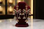 maroon and black Meenakari Jhumka Chandbali Earrings with Pearl Drops – Traditional Indian Bridal & Party Wear Earrings