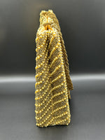 Gold Diagonal Rounds Beads Handcrafted Tote Bag