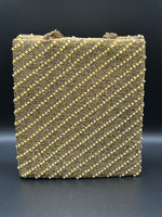 Gold Diagonal Rounds Beads Handcrafted Tote Bag