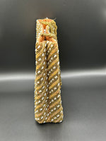 Gold Diagonal Long Beads Handcrafted Tote Bag