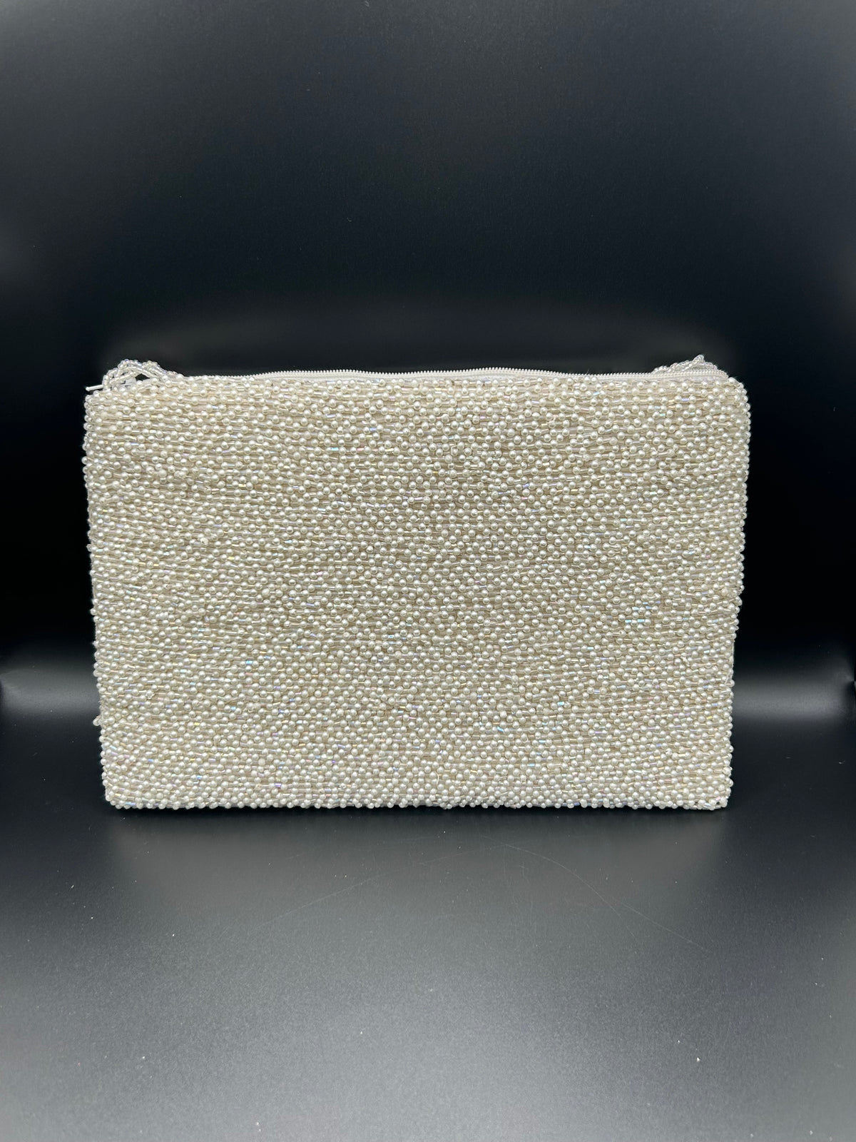 White Mini Pearls Handcrafted Clutch Bag