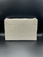 White Mini Pearls Handcrafted Clutch Bag