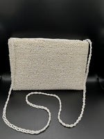 White Mini Pearls Handcrafted Clutch Bag