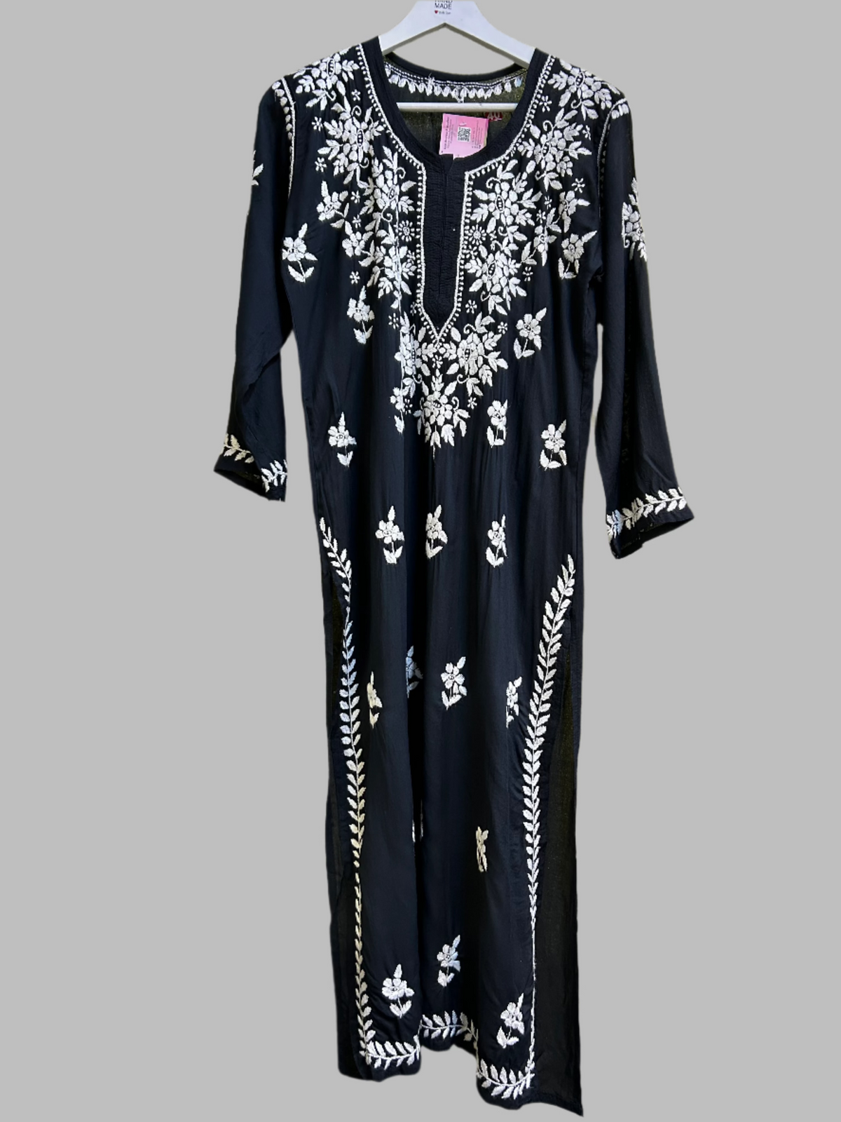 Chikankari Kurti/Shirt/Top - Modal - Ghass Patti Work - Full Border