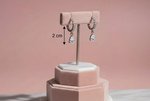 Lyra Silver AD Huggie Earrings | 2cm Teardrop Crystal Drops