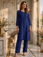 The Chandni Nazakat 3D Chikankari Modal Muslin Silk Set