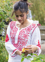 Chikankari Kurti | Modal Silk | Indian Tunic Top