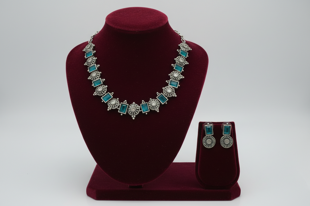 Handmade Blue Sapphire-Style Bridal Necklace Wembley Ealing Road