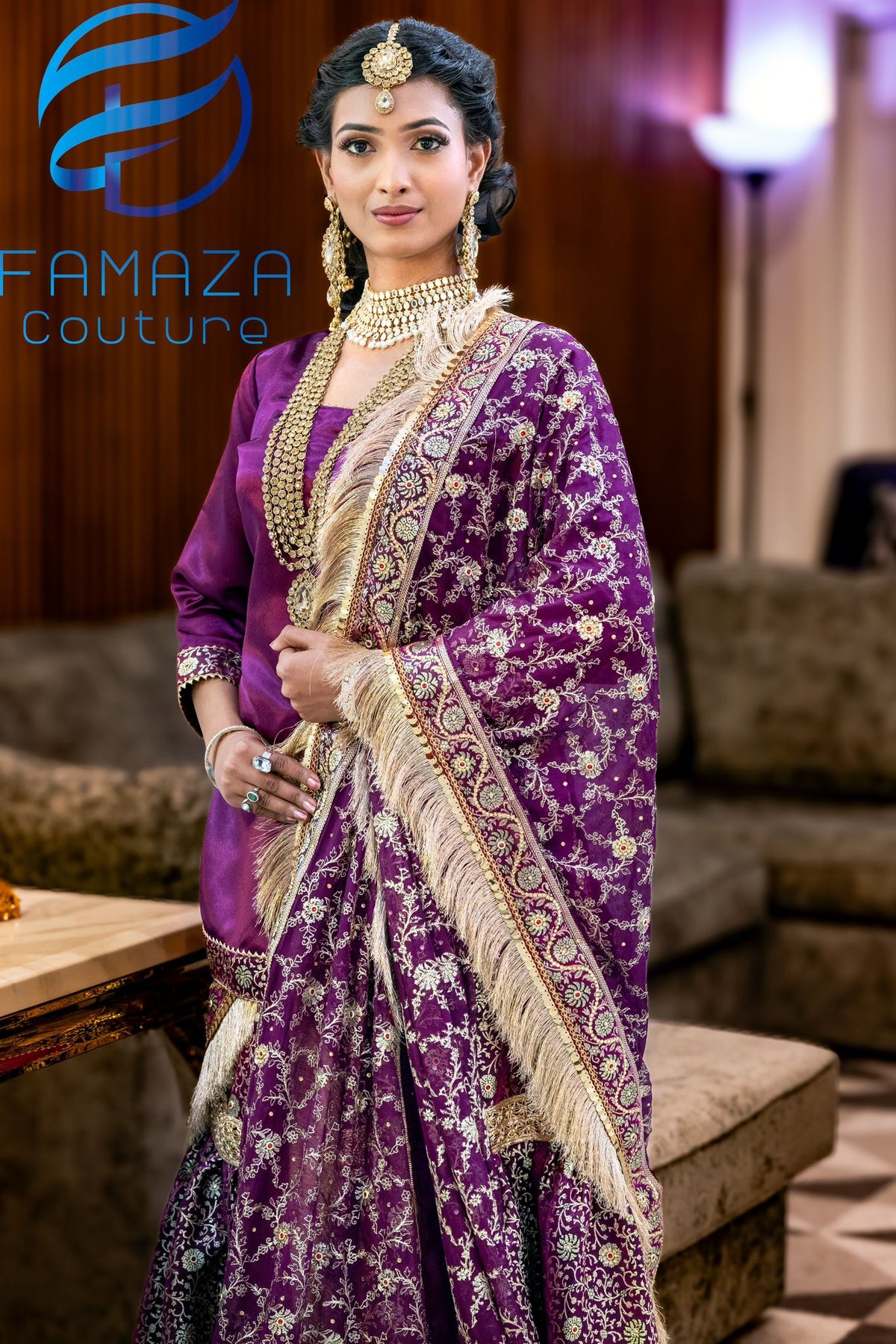 Close-up of gold work on Jahan Aara Kimkhab Gharar