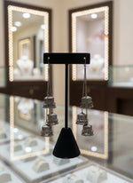 Pair of black chain earrings by famaza couture