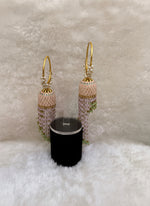 Pair of decorative earrings with meenakari work and round bali jhumka by famaza couture