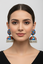 Artistic Koi Fish Printed Jhumka Earrings —Statement Jhumkey