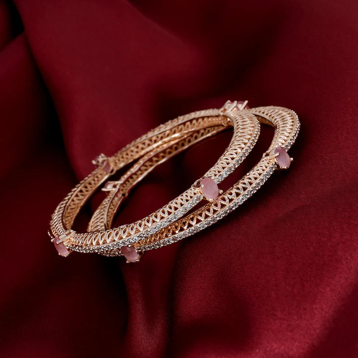 AD BangleS with pink Square-Cut Cluster Luxury Bracelet