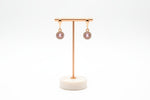Rose Gold earrings with pink stones