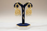 Royal Gilded navy blue Monalisa Stone and Coin Golden