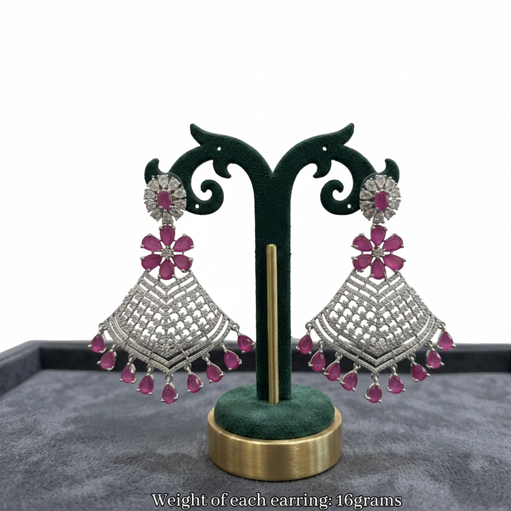 The Luminary Halo American Diamond Statement Earrings