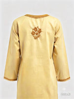 The Aaliyah Peach Chikankari Embroidered Cotton Kurti