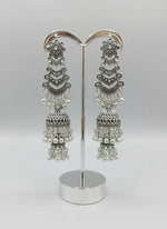 Silver oxidised filigree drop earrings – Famaza Couture
