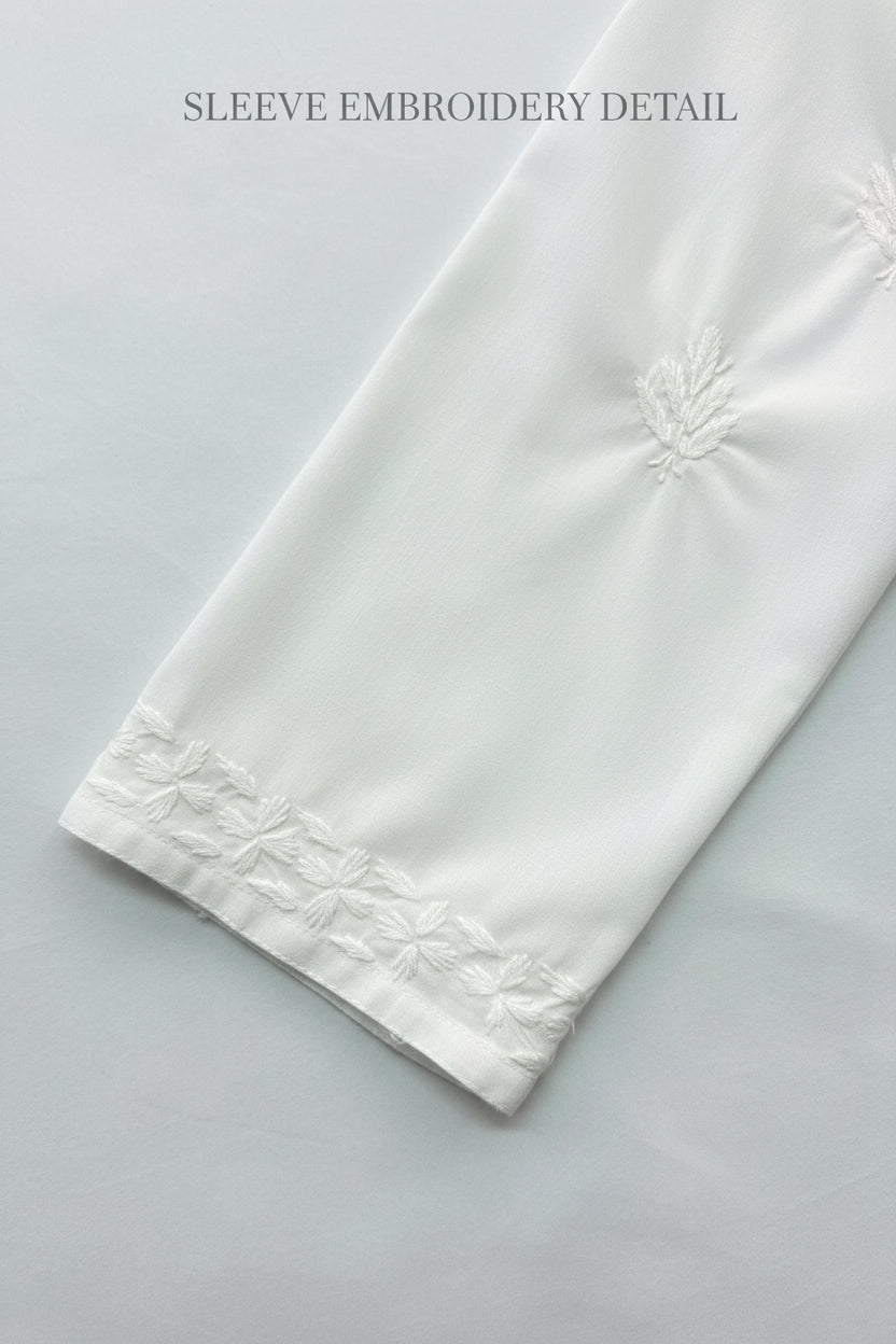 Sleeves hand embroidery is focused in the image for the customers to understand how the sleeves looks like.