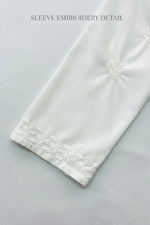 Sleeves hand embroidery is focused in the image for the customers to understand how the sleeves looks like.