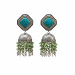 The Turquoise and green earrings Jhumkey.
