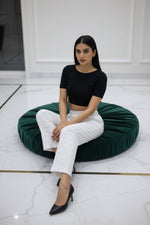 The close-up-chikankari-embroidery-on-stretch-cotton-trouser-hem.