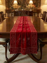 The red colourvelvet stole with golden stones work all over the stole.