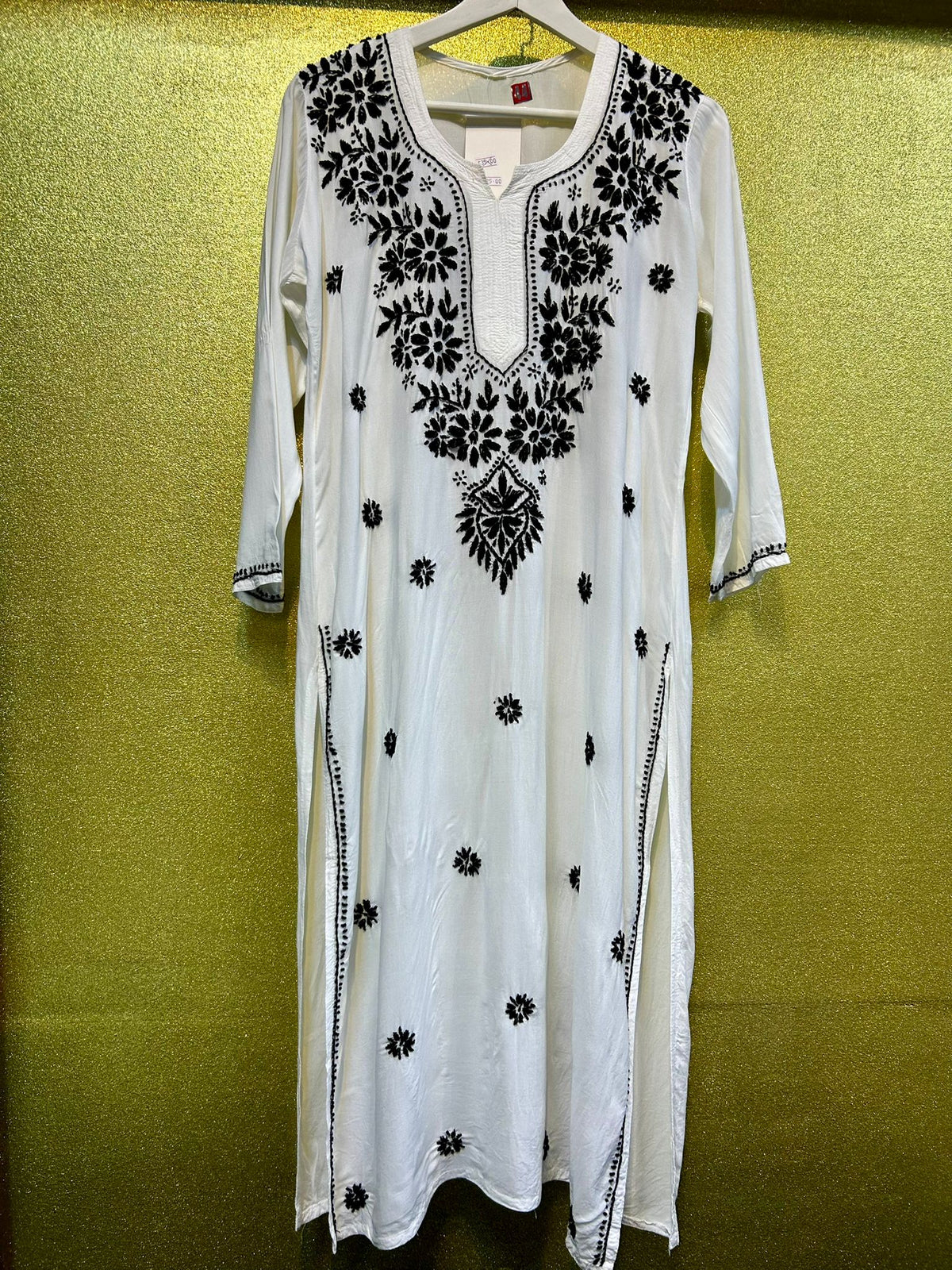 Chikankari Kurti/Shirt/Top - Colored Ghass Patti work